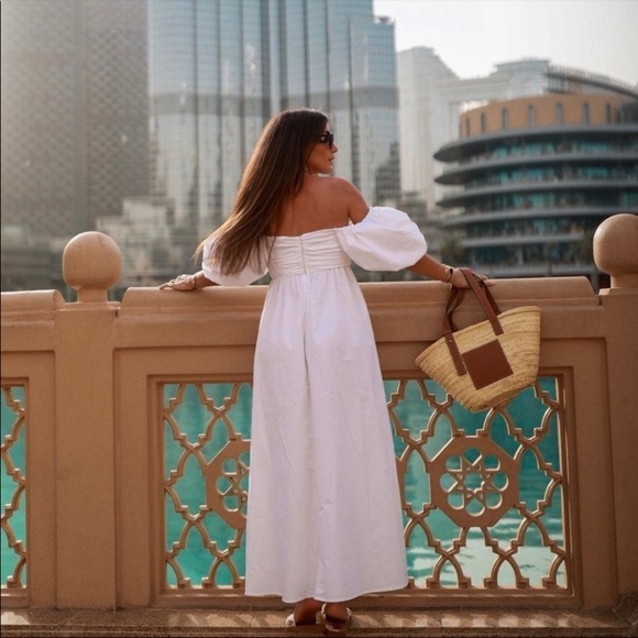 ZARA WOMAN NWT BLOGGERS FAVORITE WHITE DRAPED POPLIN DRESS SIZE LARGE - Picture 11 of 15